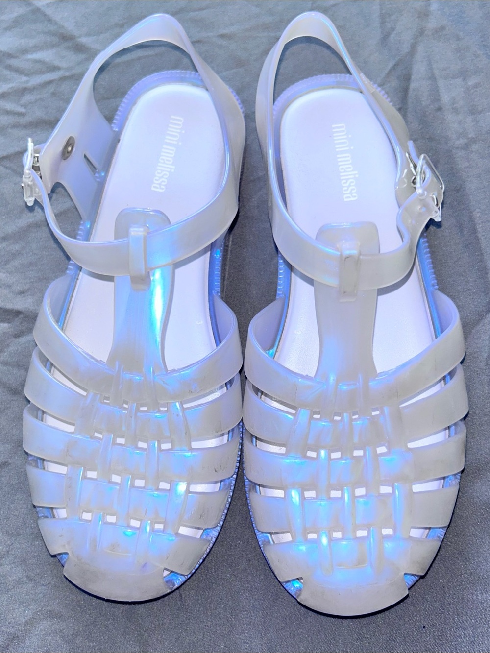 Mini Melissa Iridescent Lavender Jelly Sandals